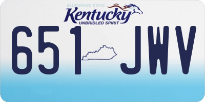 KY license plate 651JWV