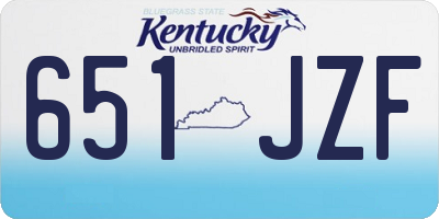 KY license plate 651JZF