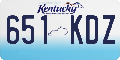 KY license plate 651KDZ