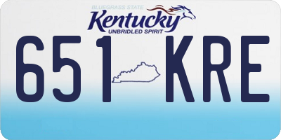 KY license plate 651KRE