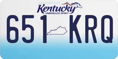 KY license plate 651KRQ
