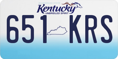 KY license plate 651KRS