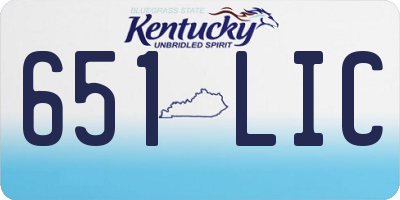 KY license plate 651LIC