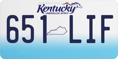 KY license plate 651LIF