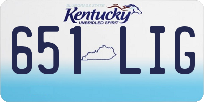 KY license plate 651LIG