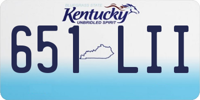 KY license plate 651LII