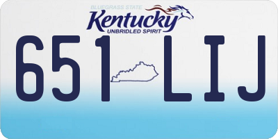 KY license plate 651LIJ
