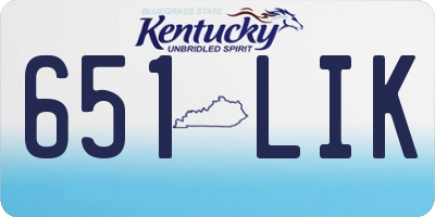 KY license plate 651LIK