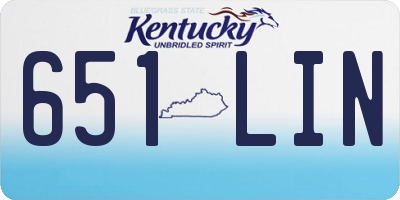 KY license plate 651LIN