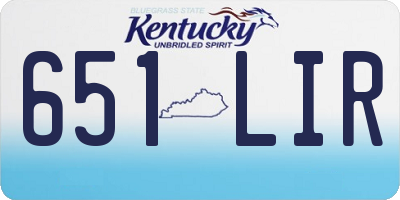 KY license plate 651LIR