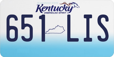 KY license plate 651LIS