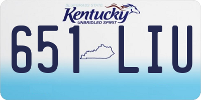 KY license plate 651LIU