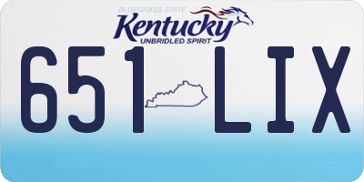 KY license plate 651LIX