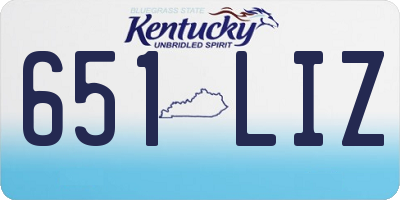 KY license plate 651LIZ