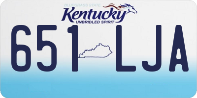 KY license plate 651LJA