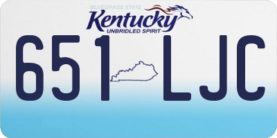 KY license plate 651LJC
