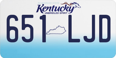 KY license plate 651LJD