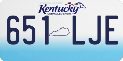 KY license plate 651LJE