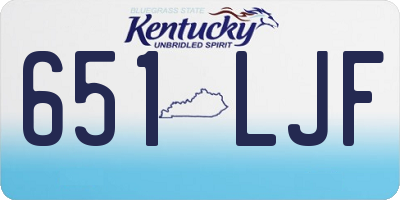 KY license plate 651LJF