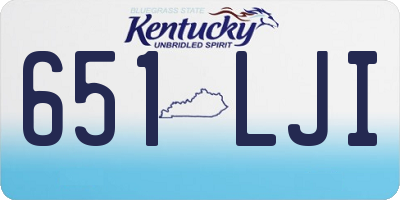 KY license plate 651LJI