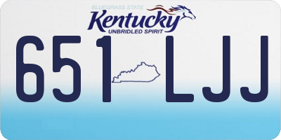 KY license plate 651LJJ