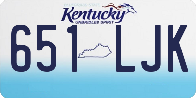 KY license plate 651LJK