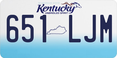 KY license plate 651LJM