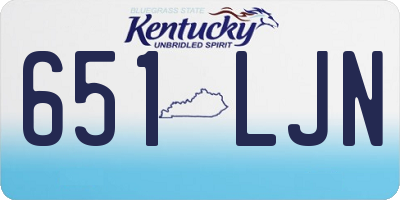 KY license plate 651LJN