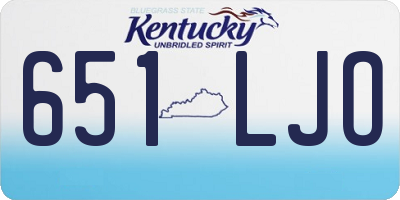 KY license plate 651LJO