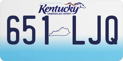 KY license plate 651LJQ