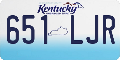 KY license plate 651LJR
