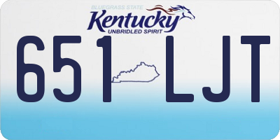 KY license plate 651LJT
