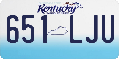 KY license plate 651LJU
