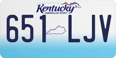 KY license plate 651LJV