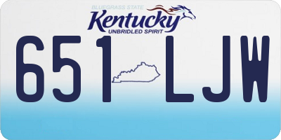 KY license plate 651LJW