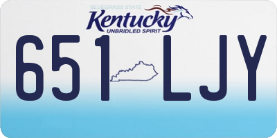 KY license plate 651LJY