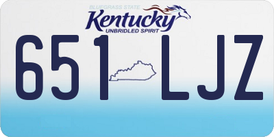 KY license plate 651LJZ