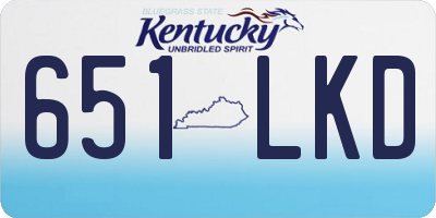 KY license plate 651LKD