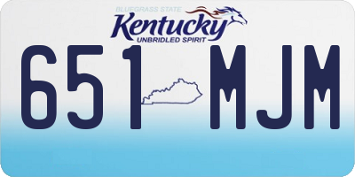 KY license plate 651MJM