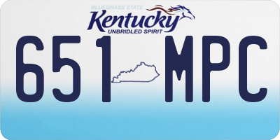KY license plate 651MPC