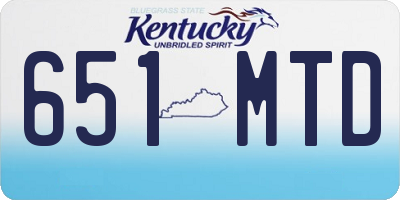 KY license plate 651MTD
