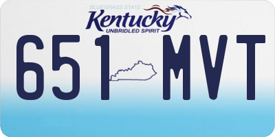 KY license plate 651MVT