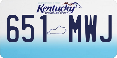 KY license plate 651MWJ