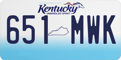 KY license plate 651MWK