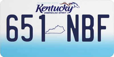 KY license plate 651NBF