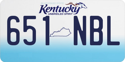 KY license plate 651NBL