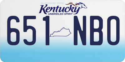 KY license plate 651NBO