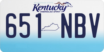 KY license plate 651NBV