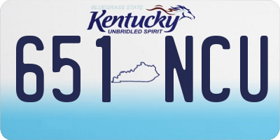 KY license plate 651NCU