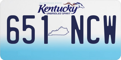 KY license plate 651NCW